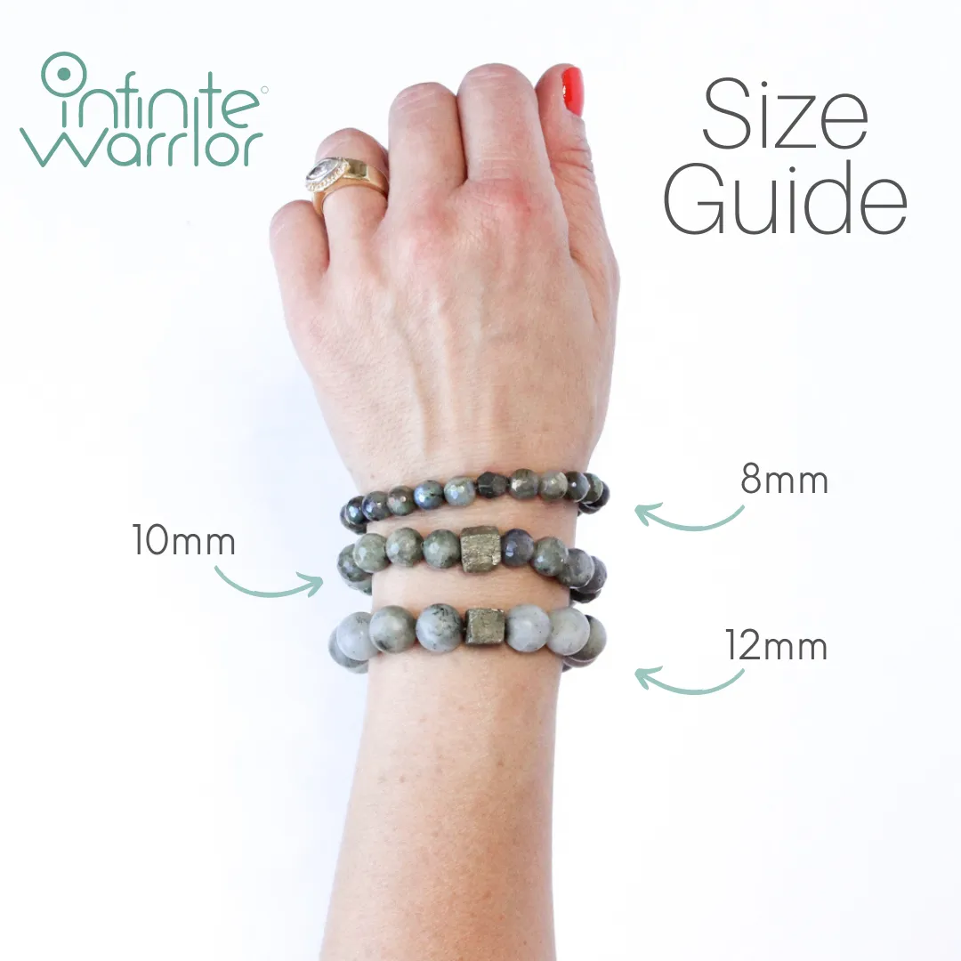 Onyx Crystal Bracelet | Matte   Sterling Silver Om Charm