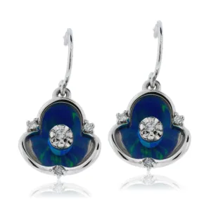Opal and Diamond Reflective Drop Earrings