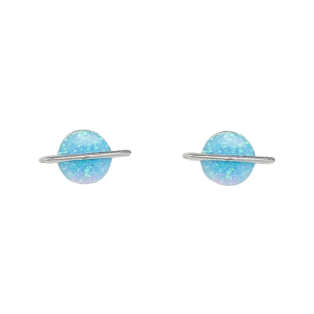 Opal Saturn Stud Earrings