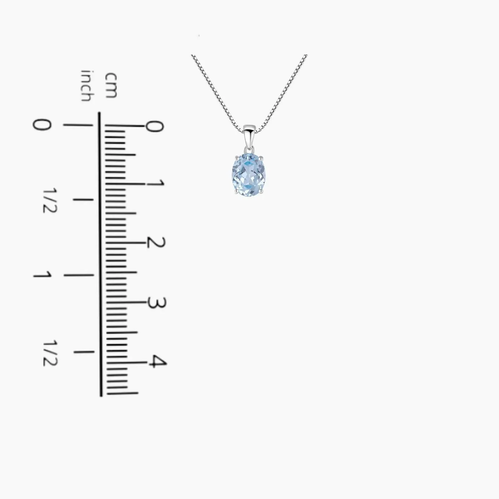 Oval Aquamarine Pendant Necklace in Sterling Silver - Irosk Australia ®