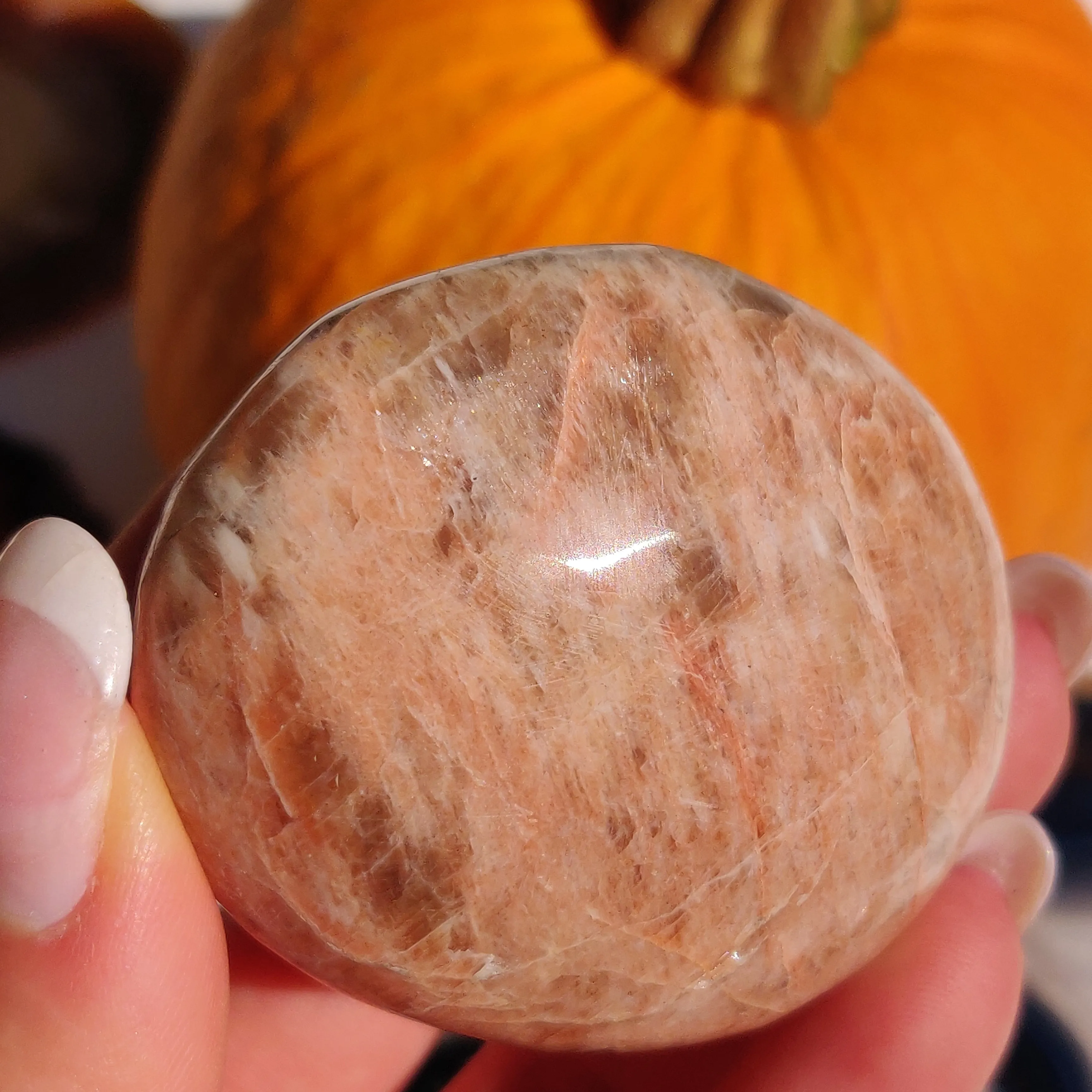 Peach Moonstone Palm Stone (#8)