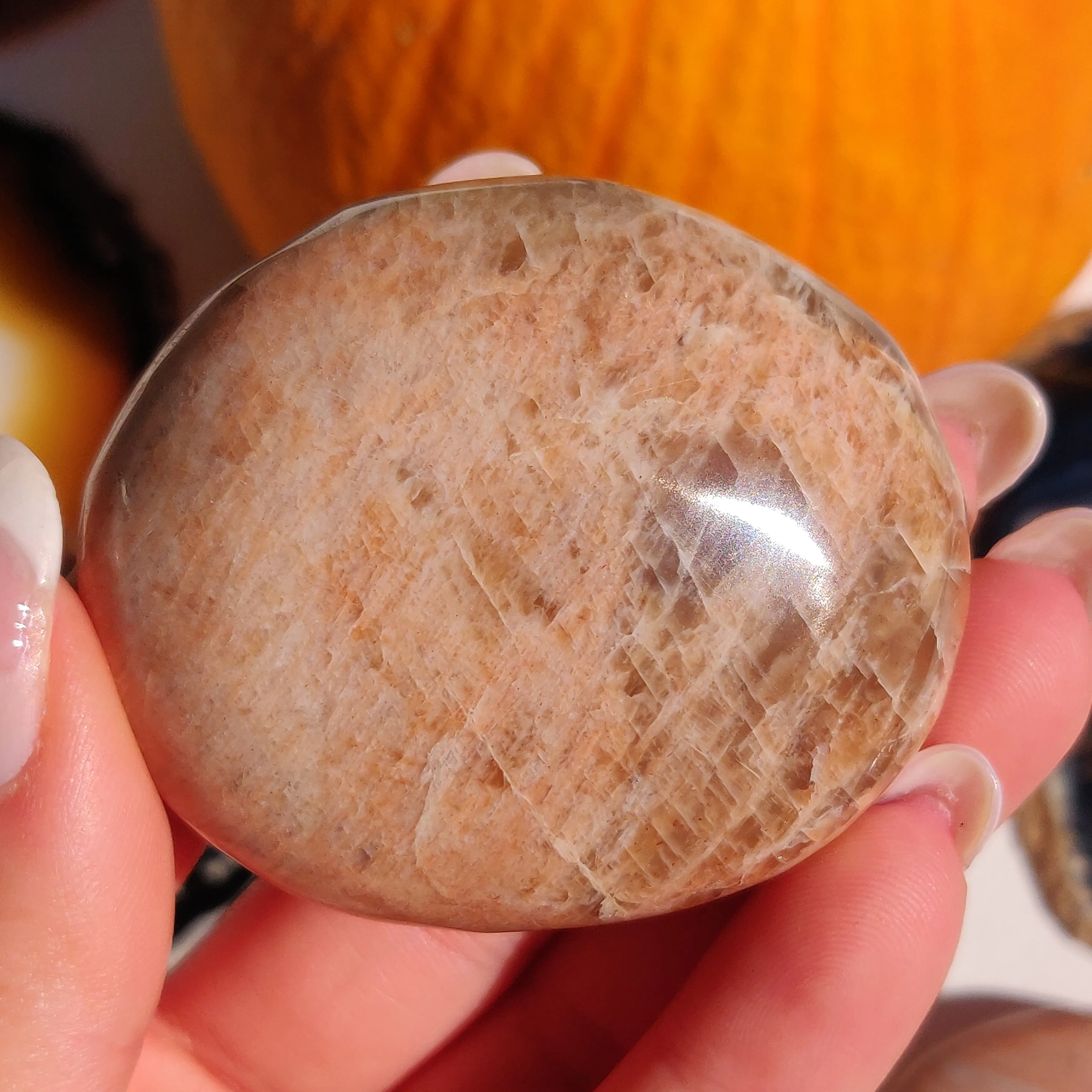 Peach Moonstone Palm Stone (#8)