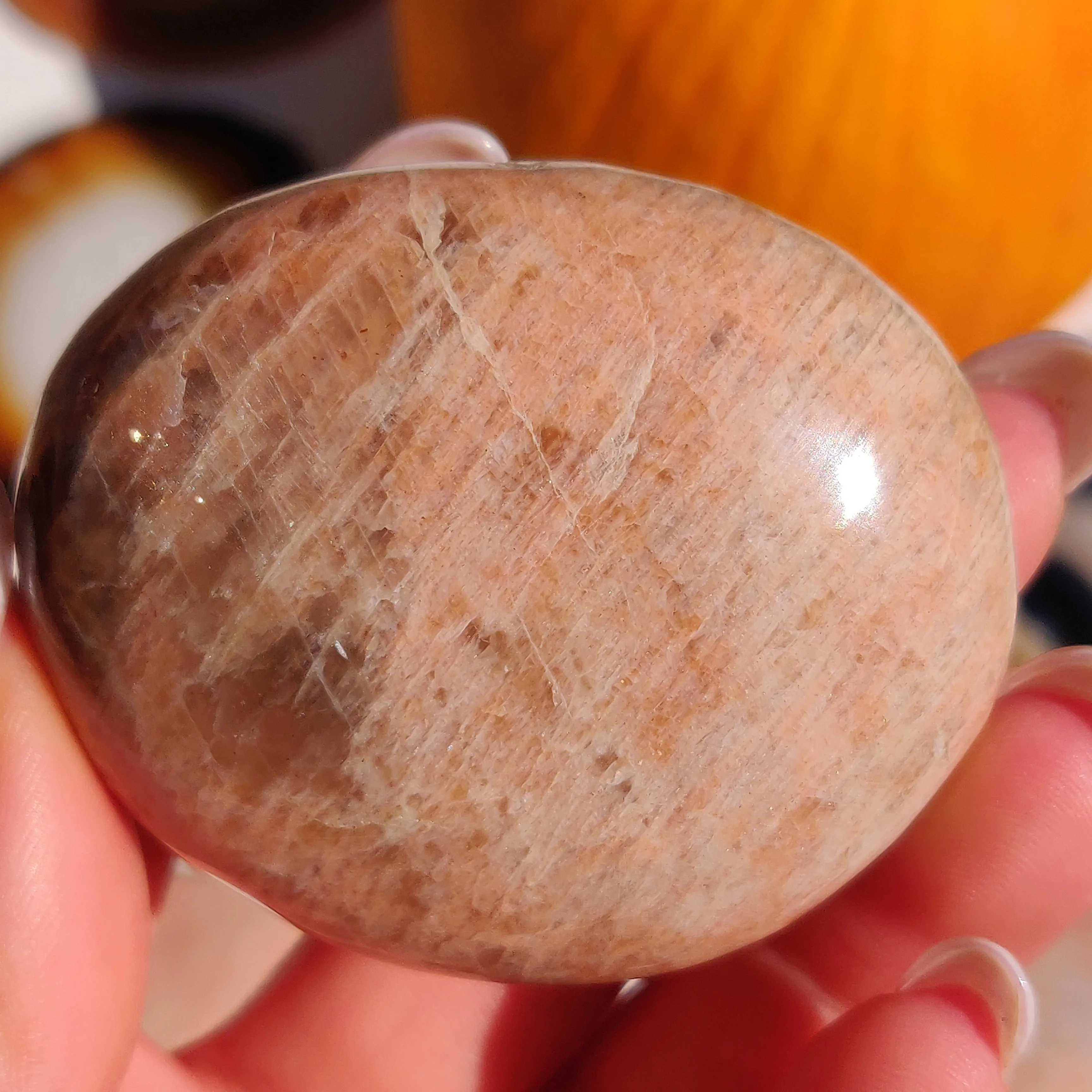 Peach Moonstone Palm Stone (#8)