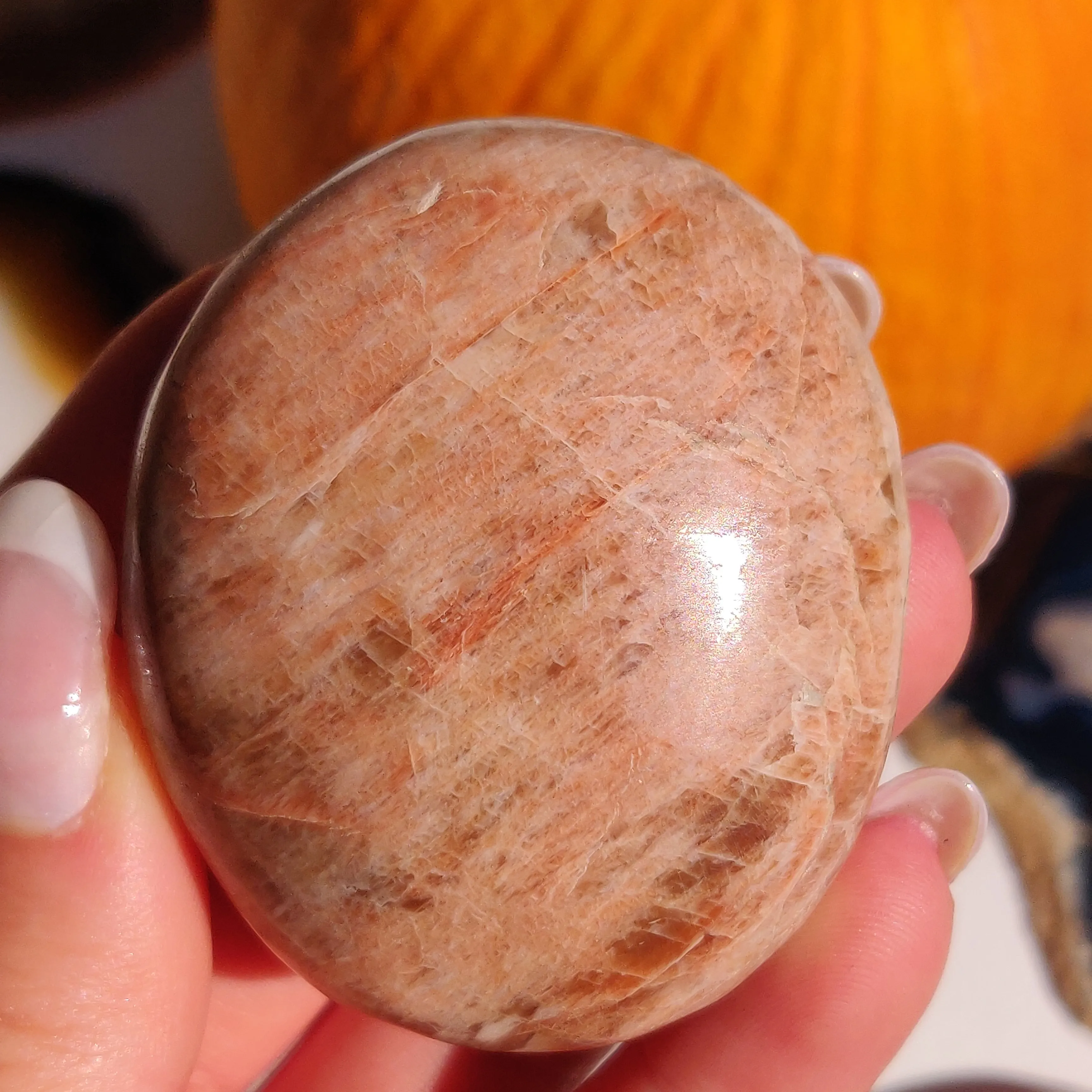 Peach Moonstone Palm Stone (#8)