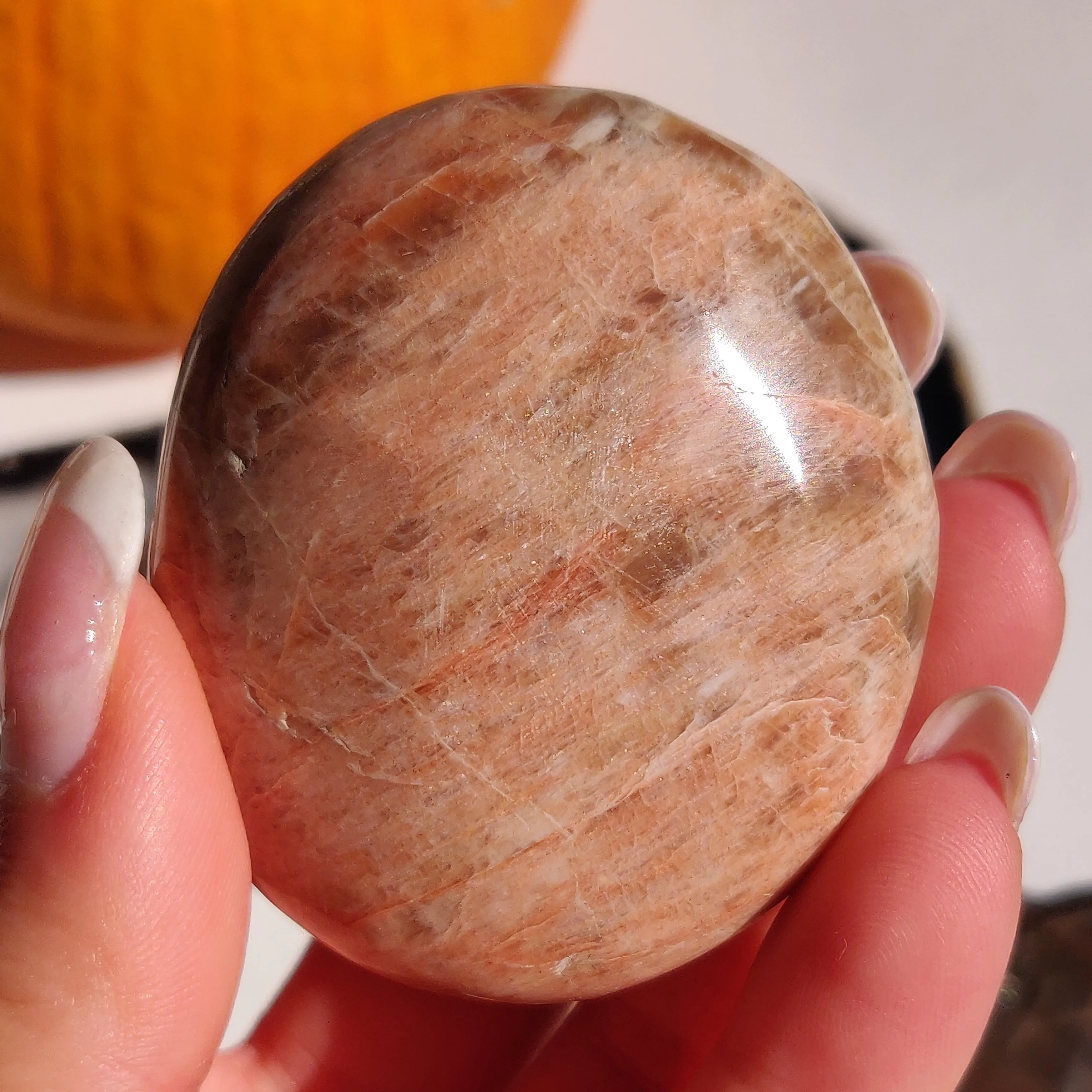 Peach Moonstone Palm Stone (#8)