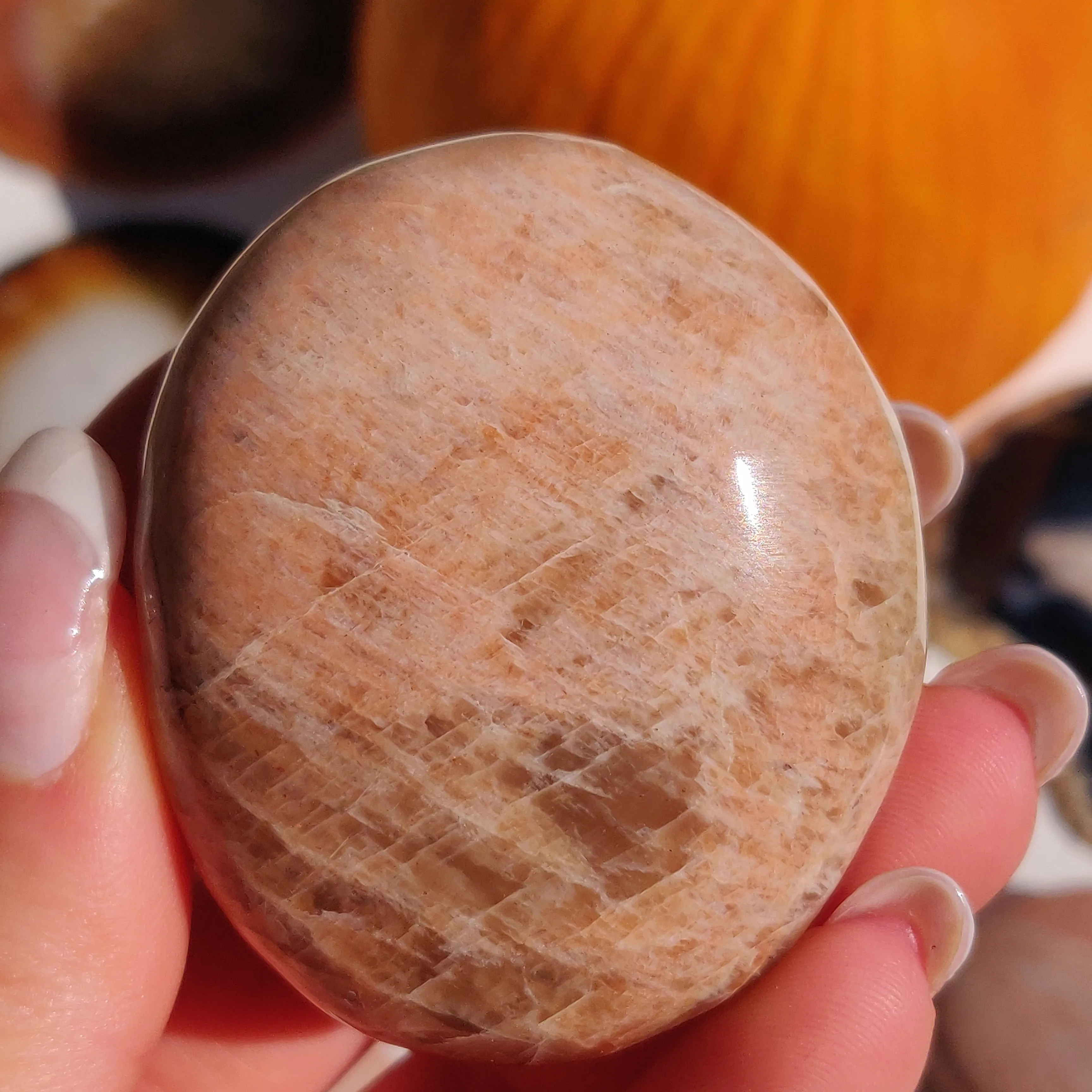 Peach Moonstone Palm Stone (#8)