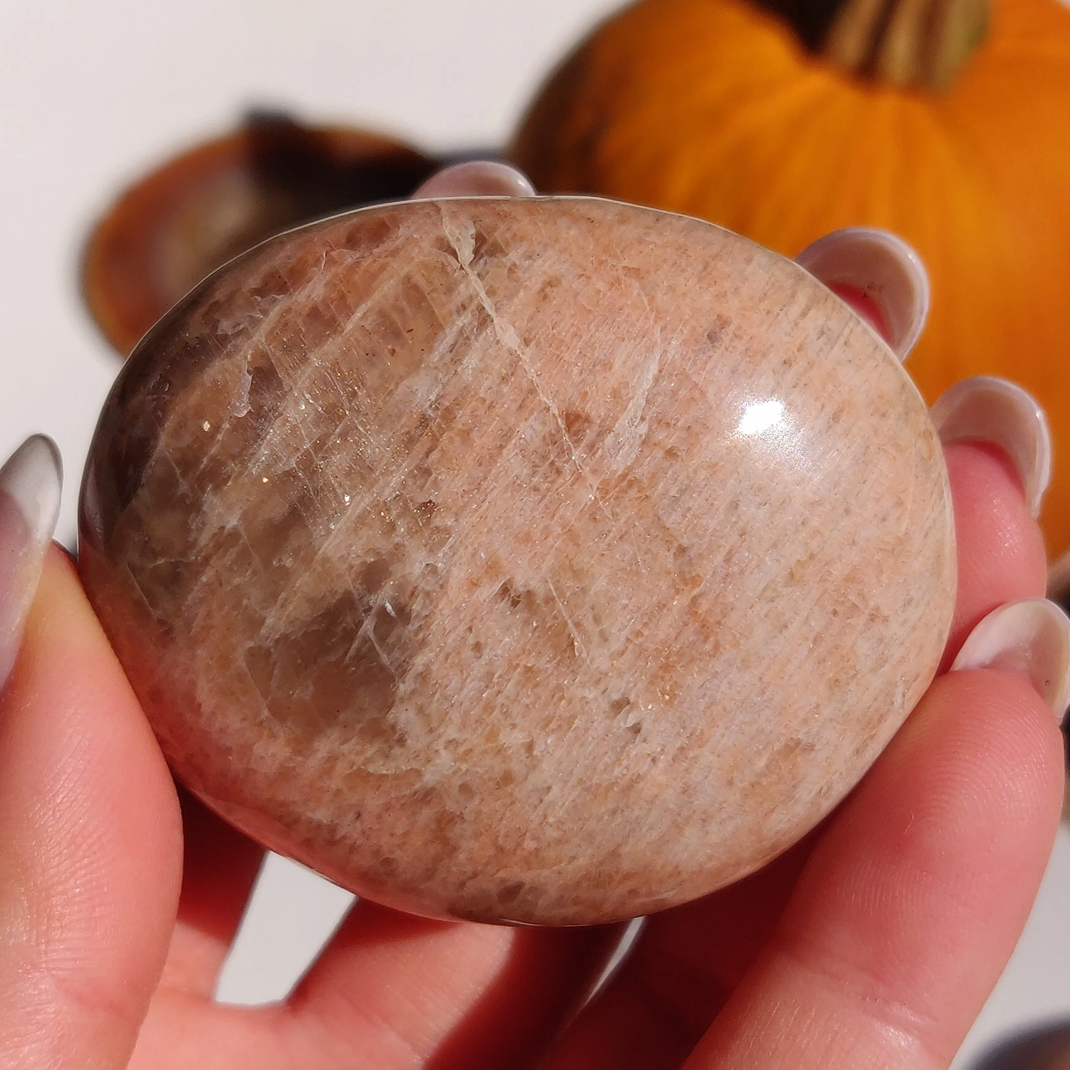 Peach Moonstone Palm Stone (#8)