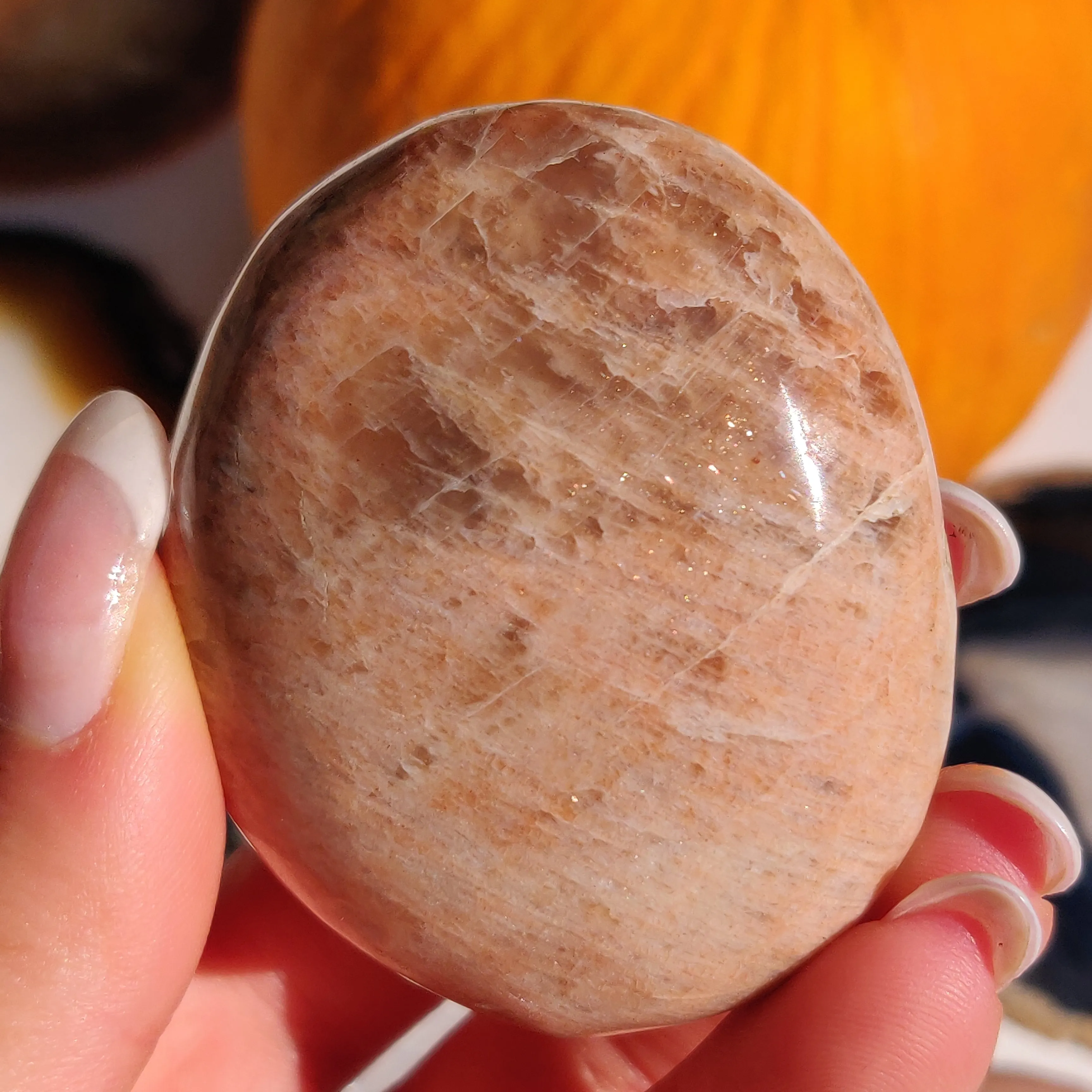 Peach Moonstone Palm Stone (#8)