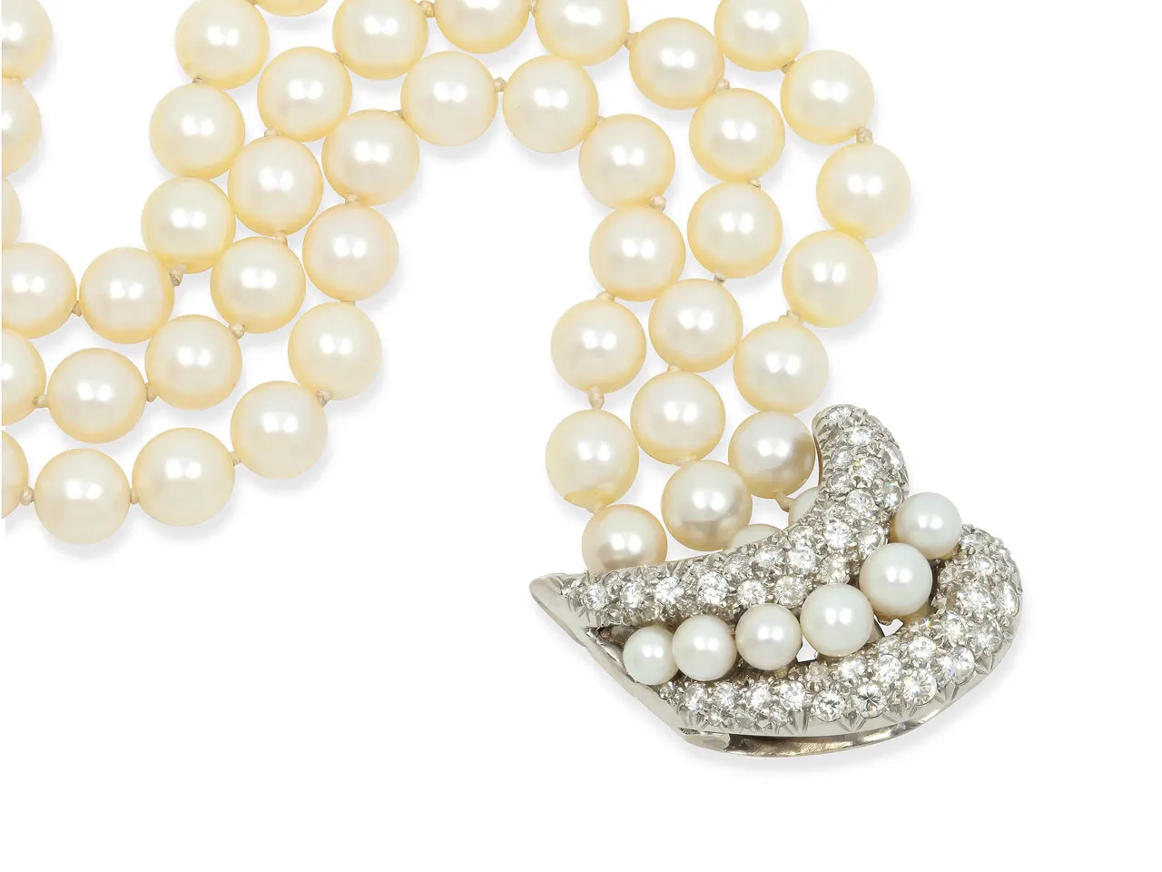 Pearl and Diamond Bracelet in Platinum