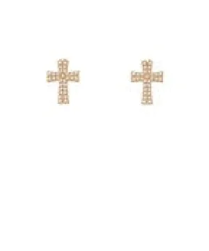 Pearl Cross Stud