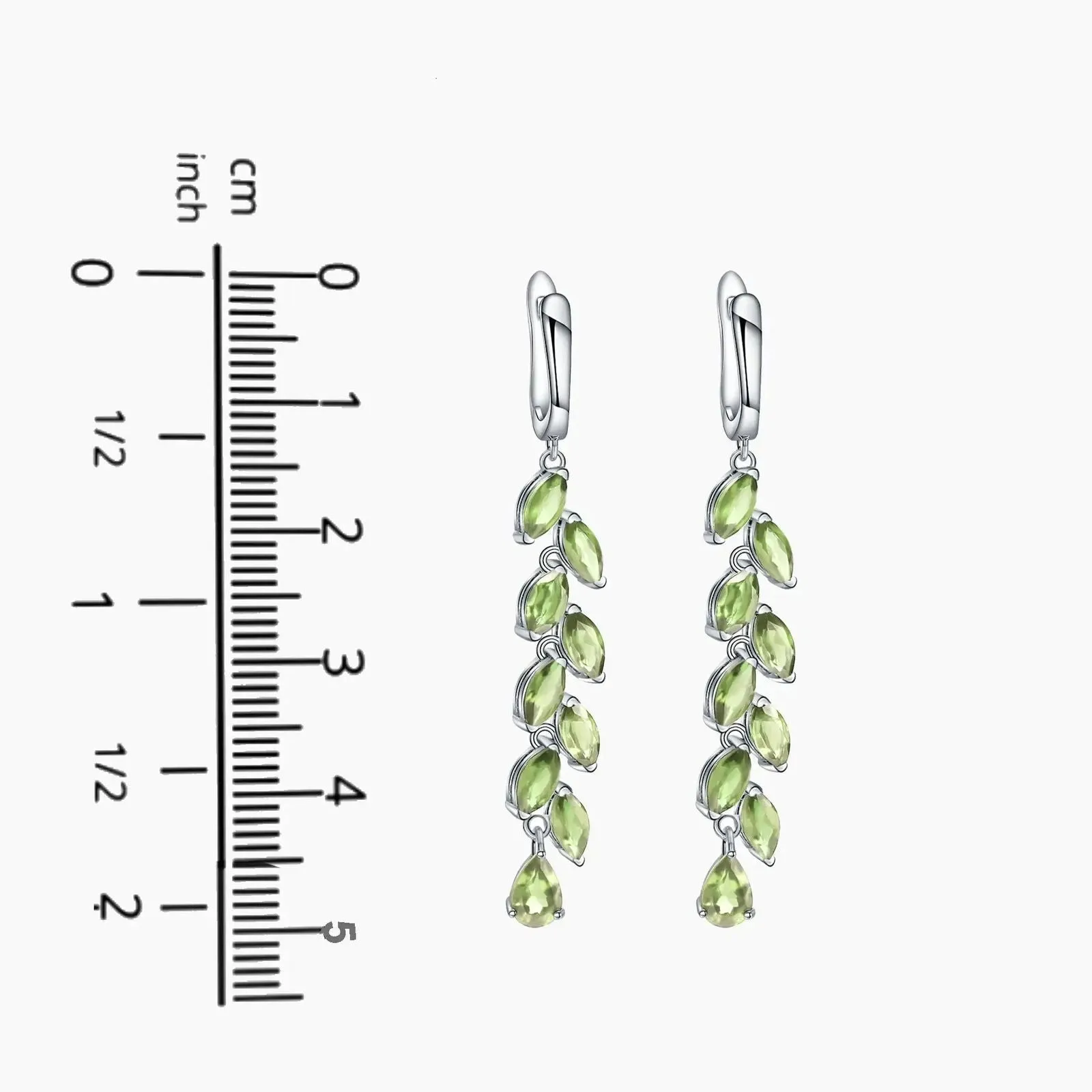 Peridot Green Drop Earrings in Sterling Silver | Irosk Australia ®
