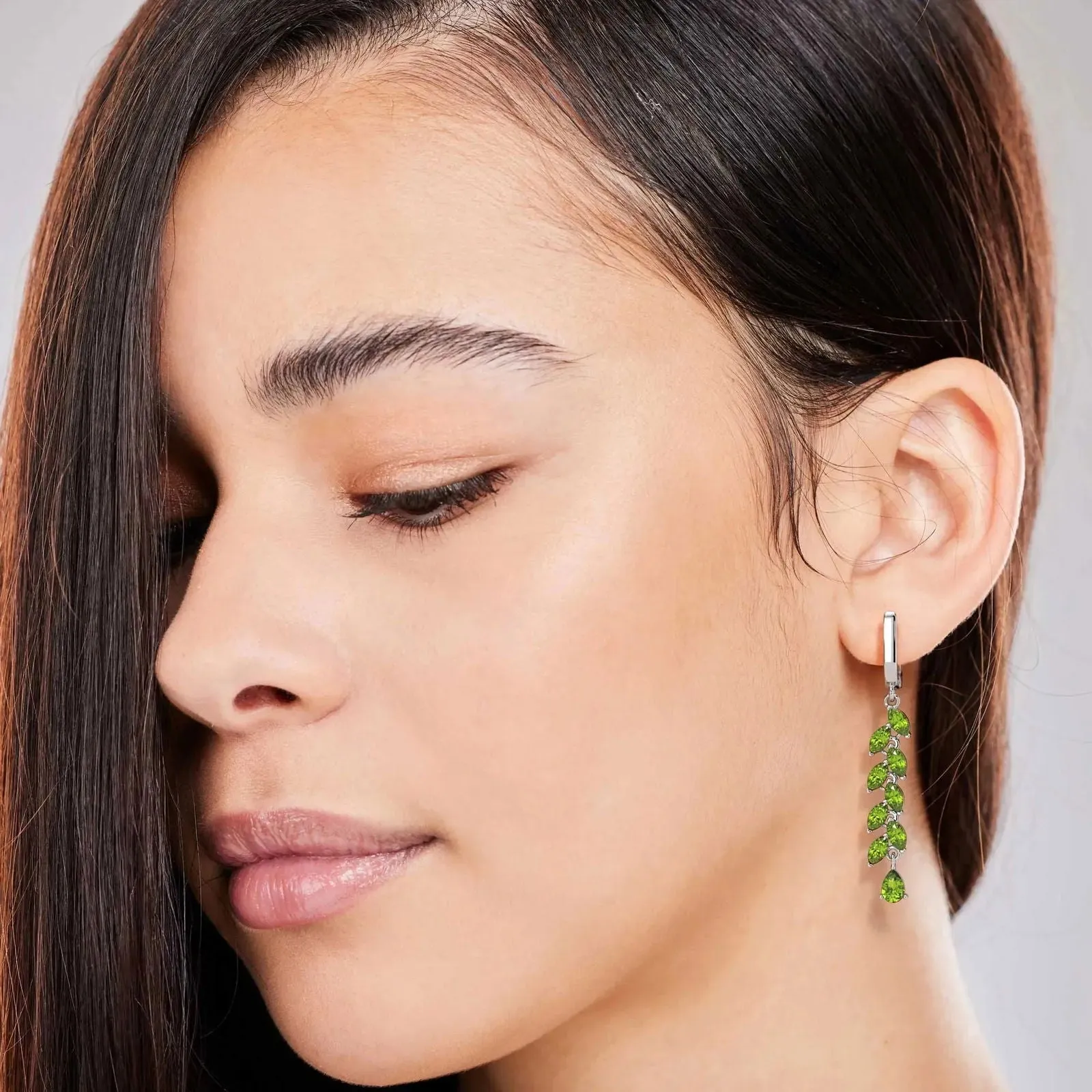 Peridot Green Drop Earrings in Sterling Silver | Irosk Australia ®