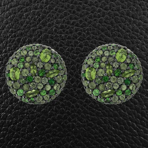 Peridot, Tsavorite & Fancy Sapphire Earrings