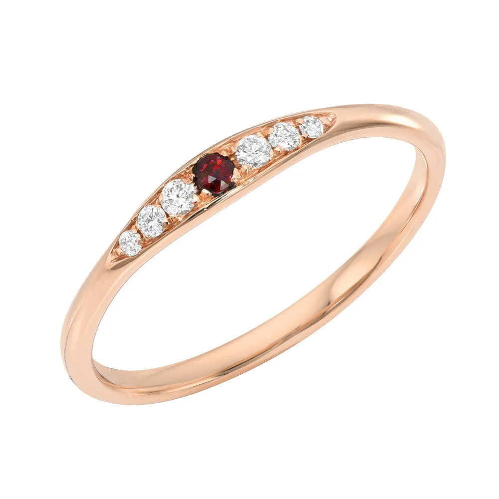 Petite Vintage Style Ruby and Diamond Ring