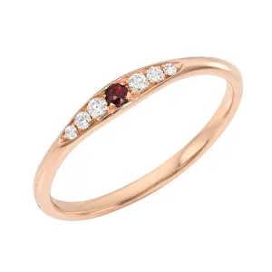 Petite Vintage Style Ruby and Diamond Ring