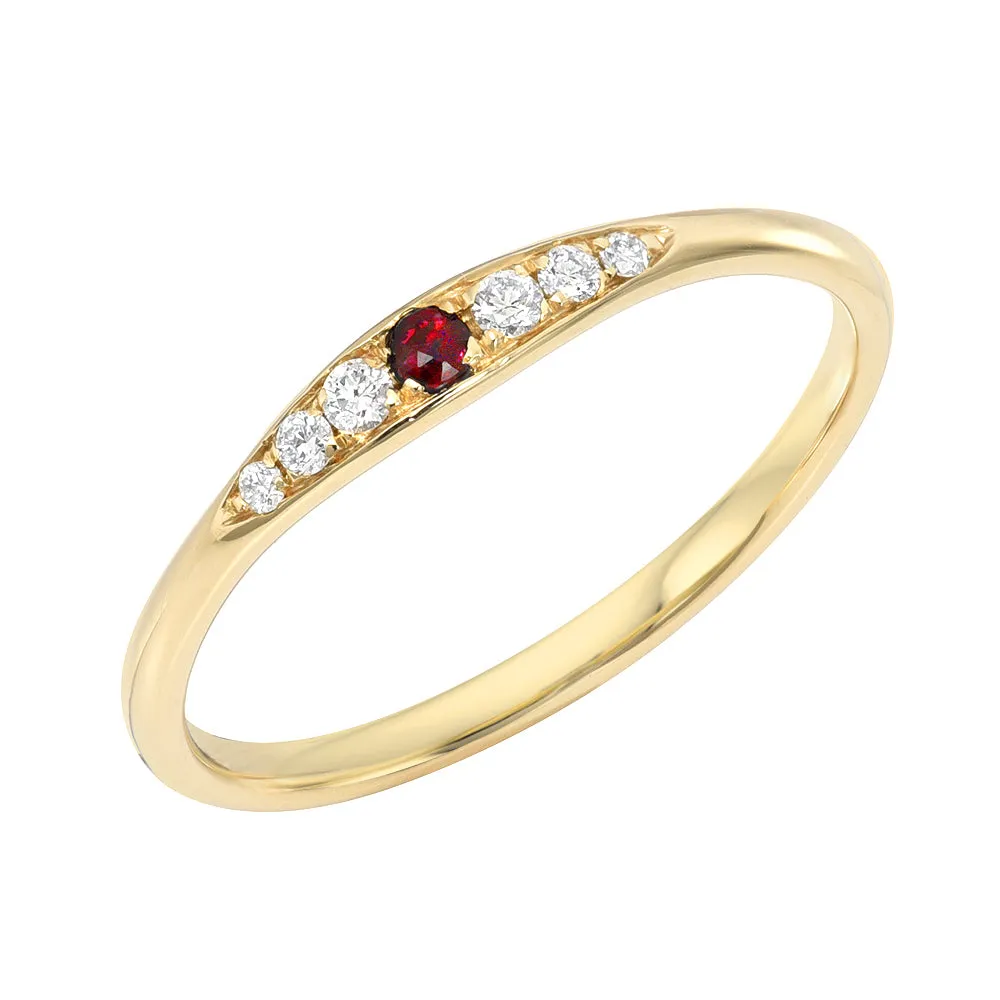 Petite Vintage Style Ruby and Diamond Ring