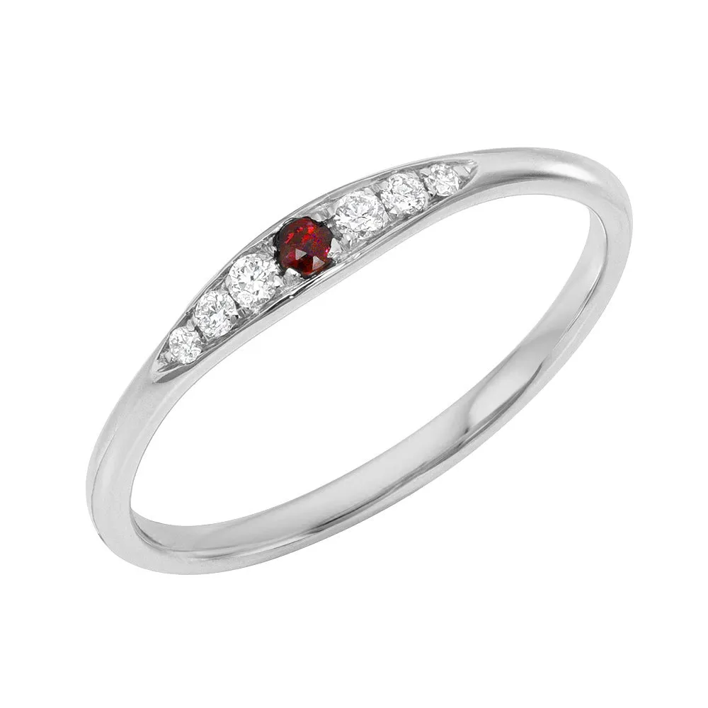 Petite Vintage Style Ruby and Diamond Ring