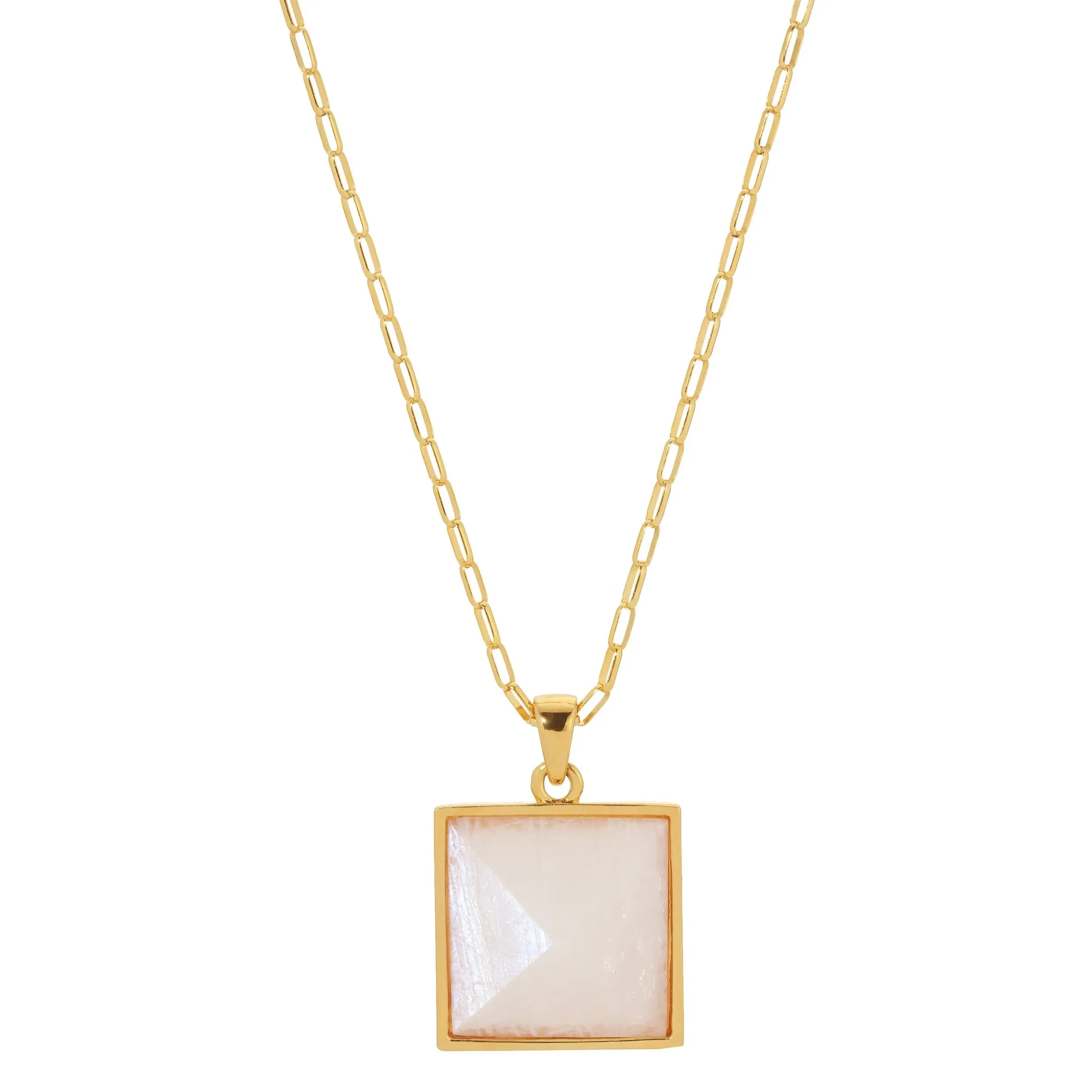 Pyramid Pendant Necklace - Moonstone