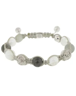 Rainbow Moonstone Diamond Bead Bracelet