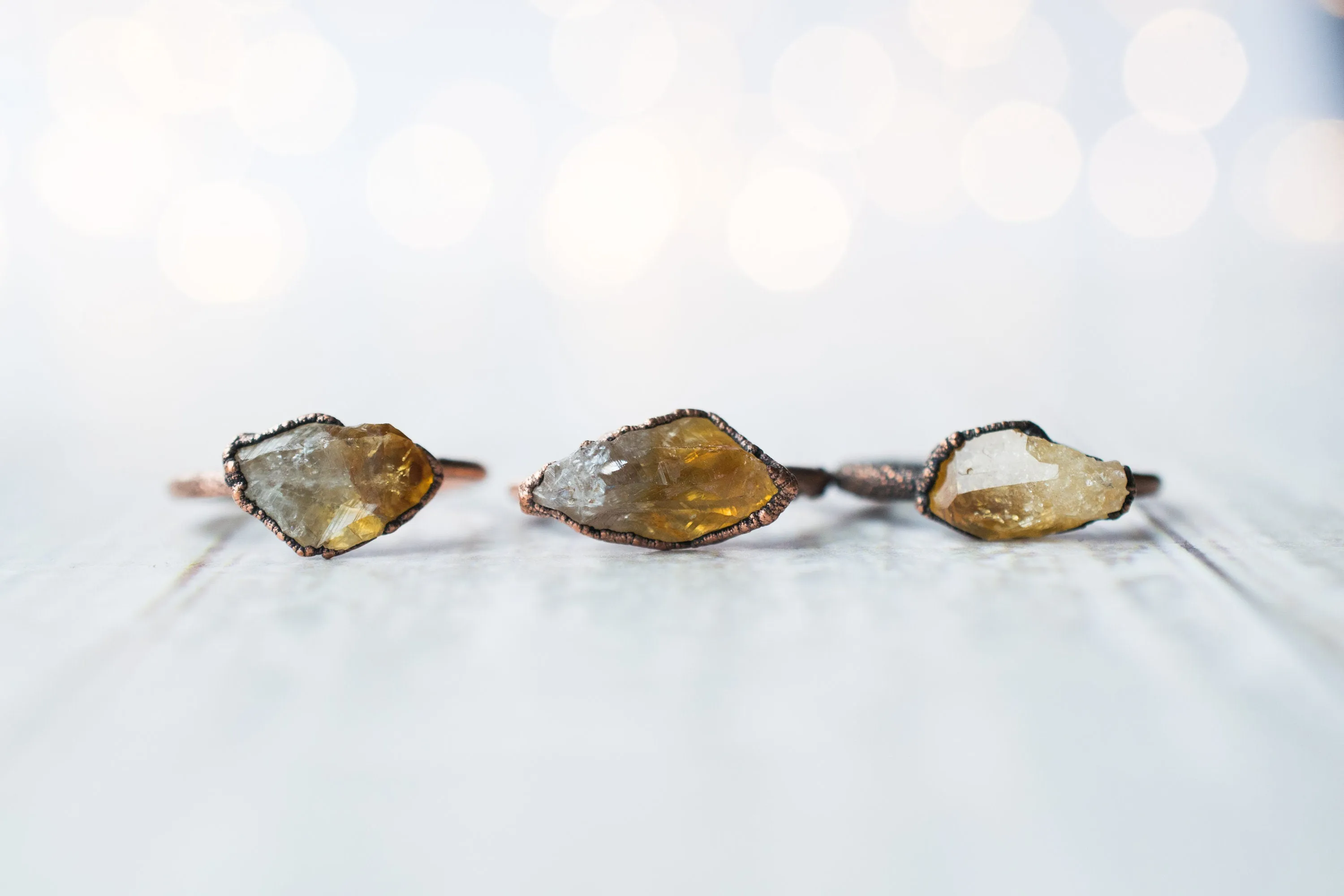 Raw citrine ring | Citrine crystal ring