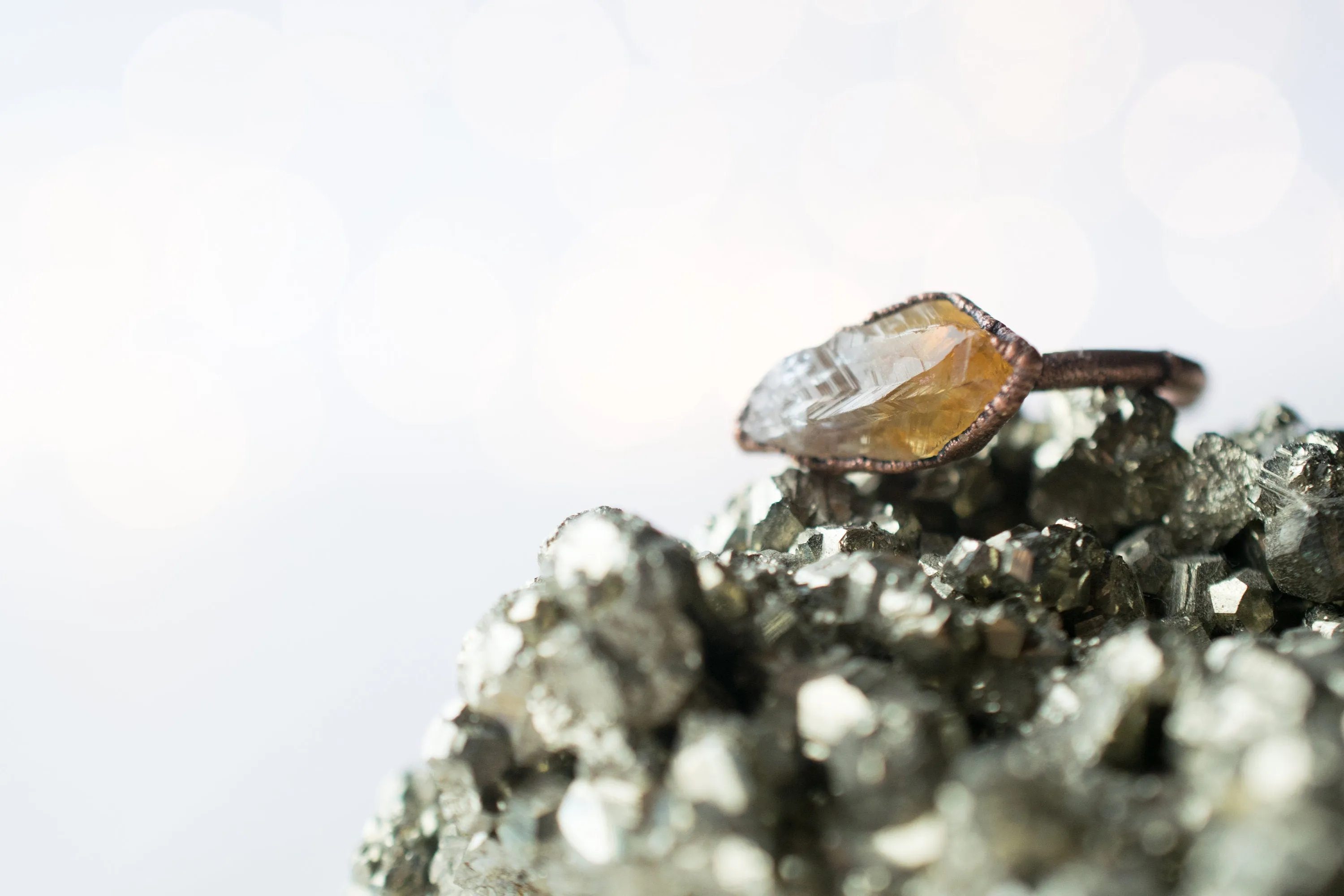 Raw citrine ring | Citrine crystal ring