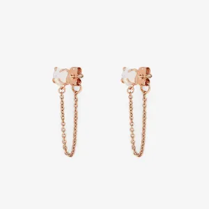 Raw Gem Chain Wrap Earrings