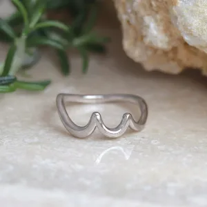 Rhodium Plated Twist Band Ring
