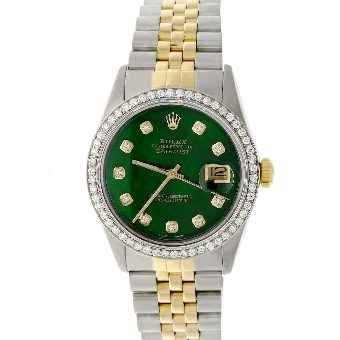 Rolex Datejust 2-Tone Gold/Steel 36mm Jubilee Watch w/MOP Diamond Dial &amp; Bezel TFJ-142508049