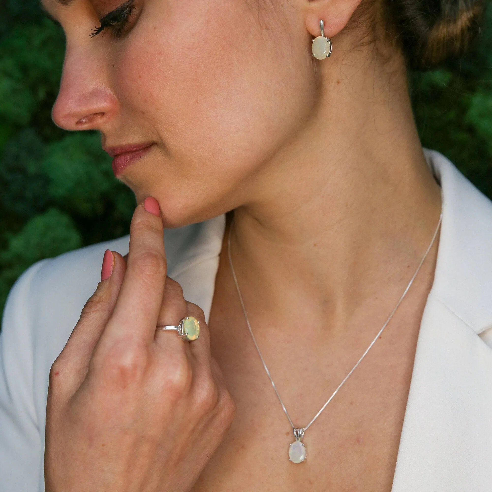 Rose Quartz Pendant - Natural Quartz Necklace - Pink Oval Pendant