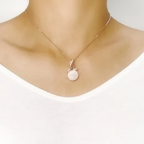 Round Simulated Moonstone Necklace