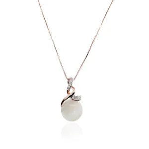 Round Simulated Moonstone Necklace