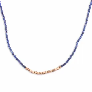 Sapphire & 14K Gold Beaded Necklace