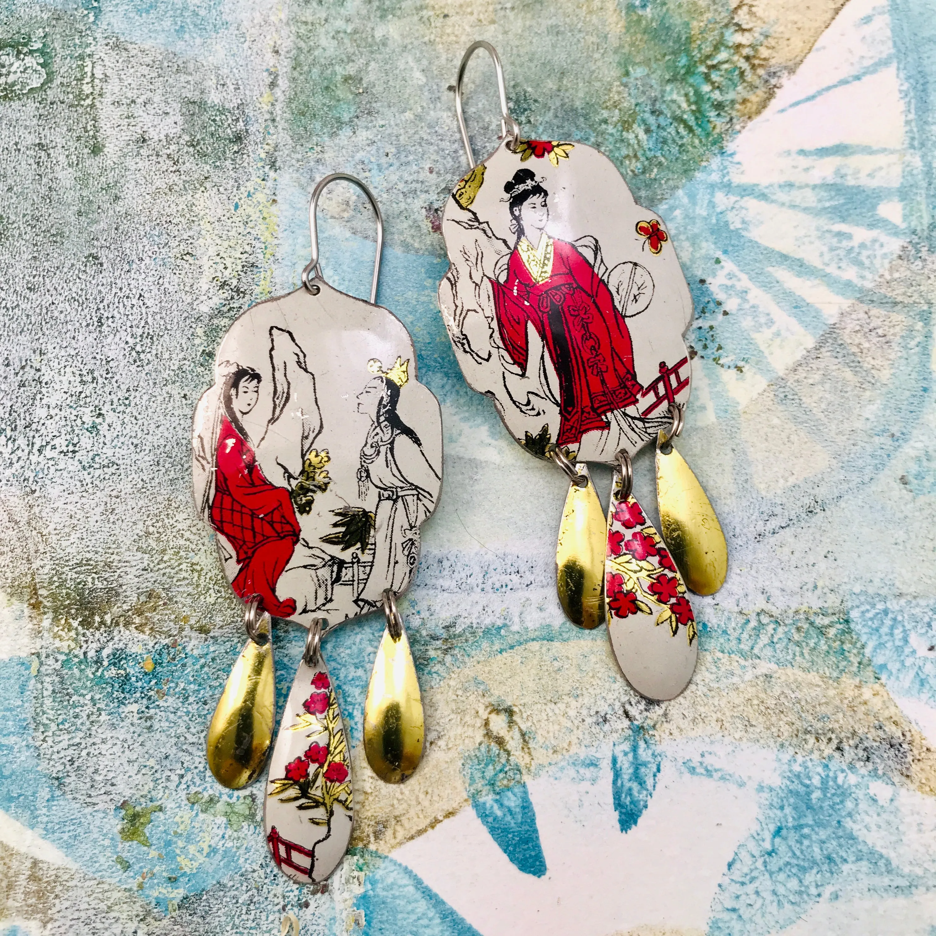 Scarlet Kimonos Tin Chandelier Earrings