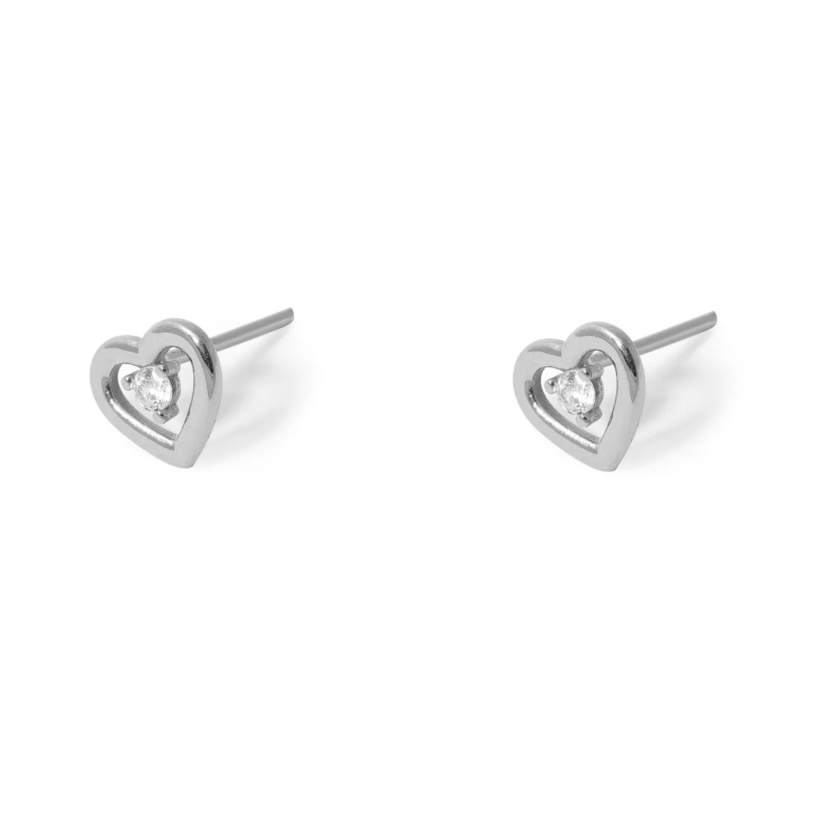 Shining Heart Stud Earrings