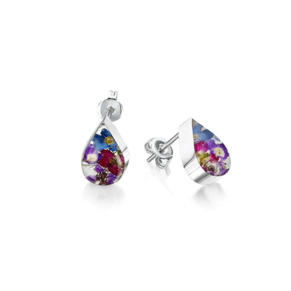 Shrieking Violet 10mm Pressed Flower Stud Earrings