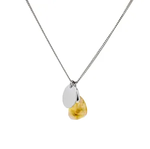 Silver and Citrine Birthstone Necklace