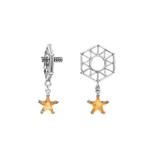 Silver Hexagon with Citrine Star Dangle Charm S003C
