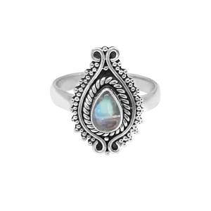 Silver Night Sky Moonstone Ring