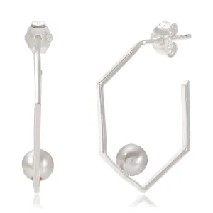 Silver White Pearl Earrings Minerva