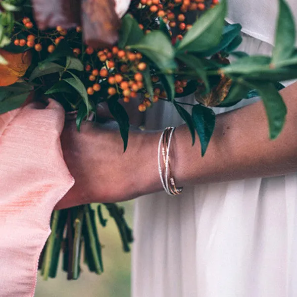 Simon G. "Embraceable" Rose Gold Multi-Layer Diamond Wave Bangle