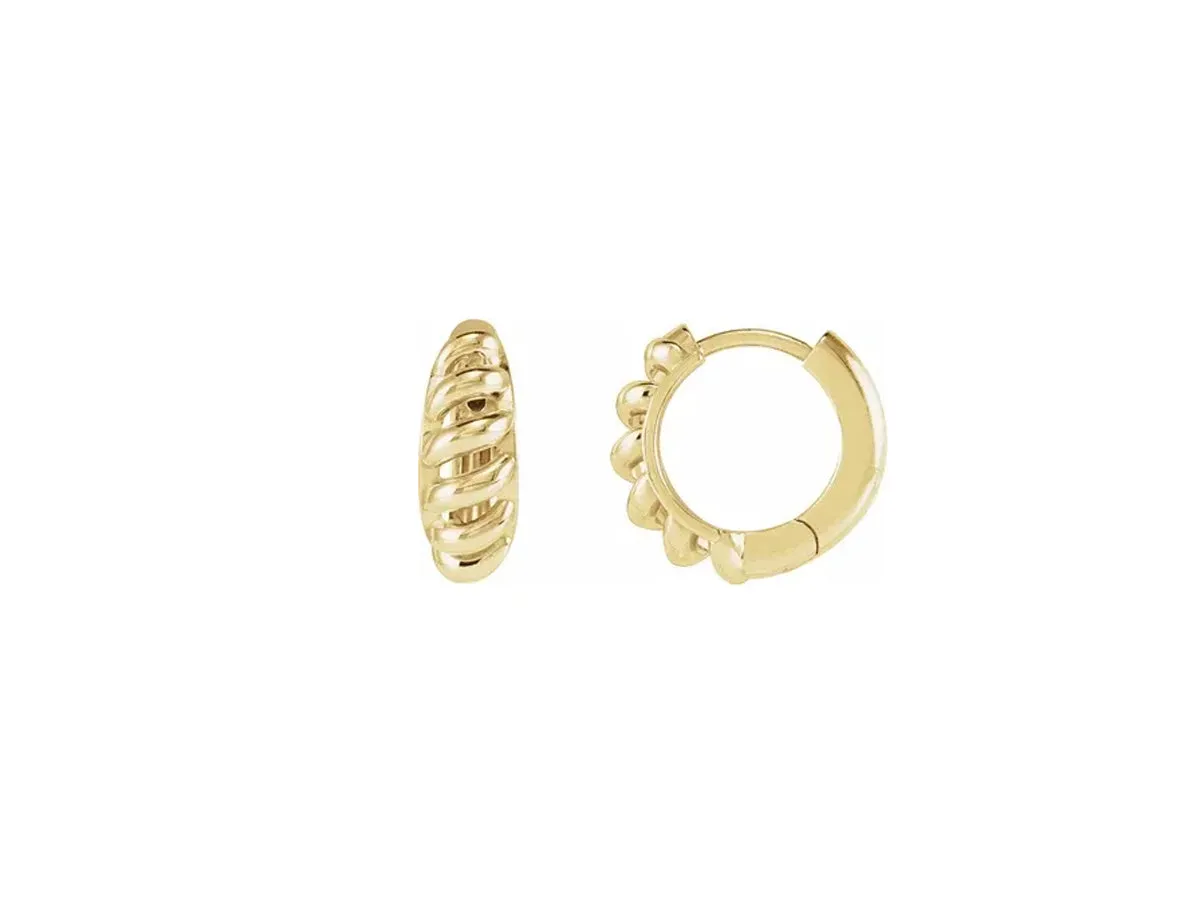 Small Gold Scalloped Huggie Hoops