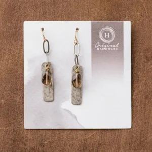 Smoky Quartz Chain and Bar Earrings