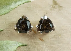 Smoky Quartz Earrings; Genuine Untreated USA Mined Quartz