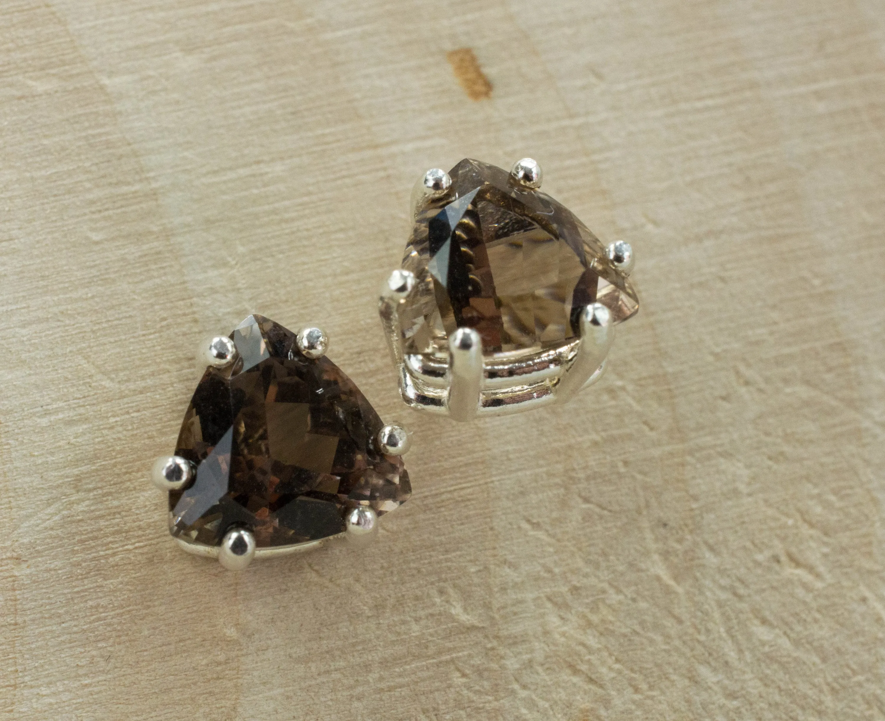 Smoky Quartz Earrings; Genuine Untreated USA Mined Quartz