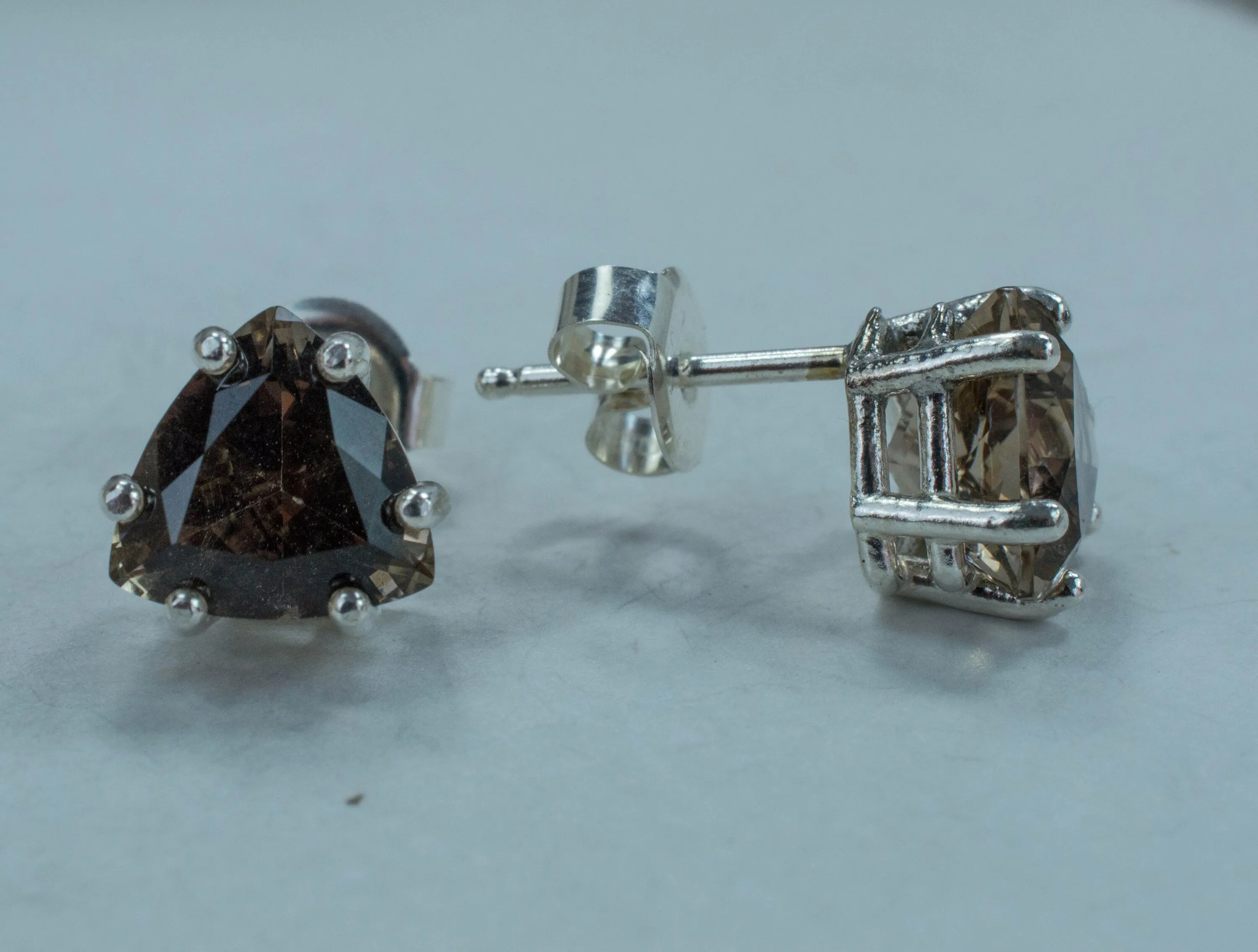 Smoky Quartz Earrings; Genuine Untreated USA Mined Quartz