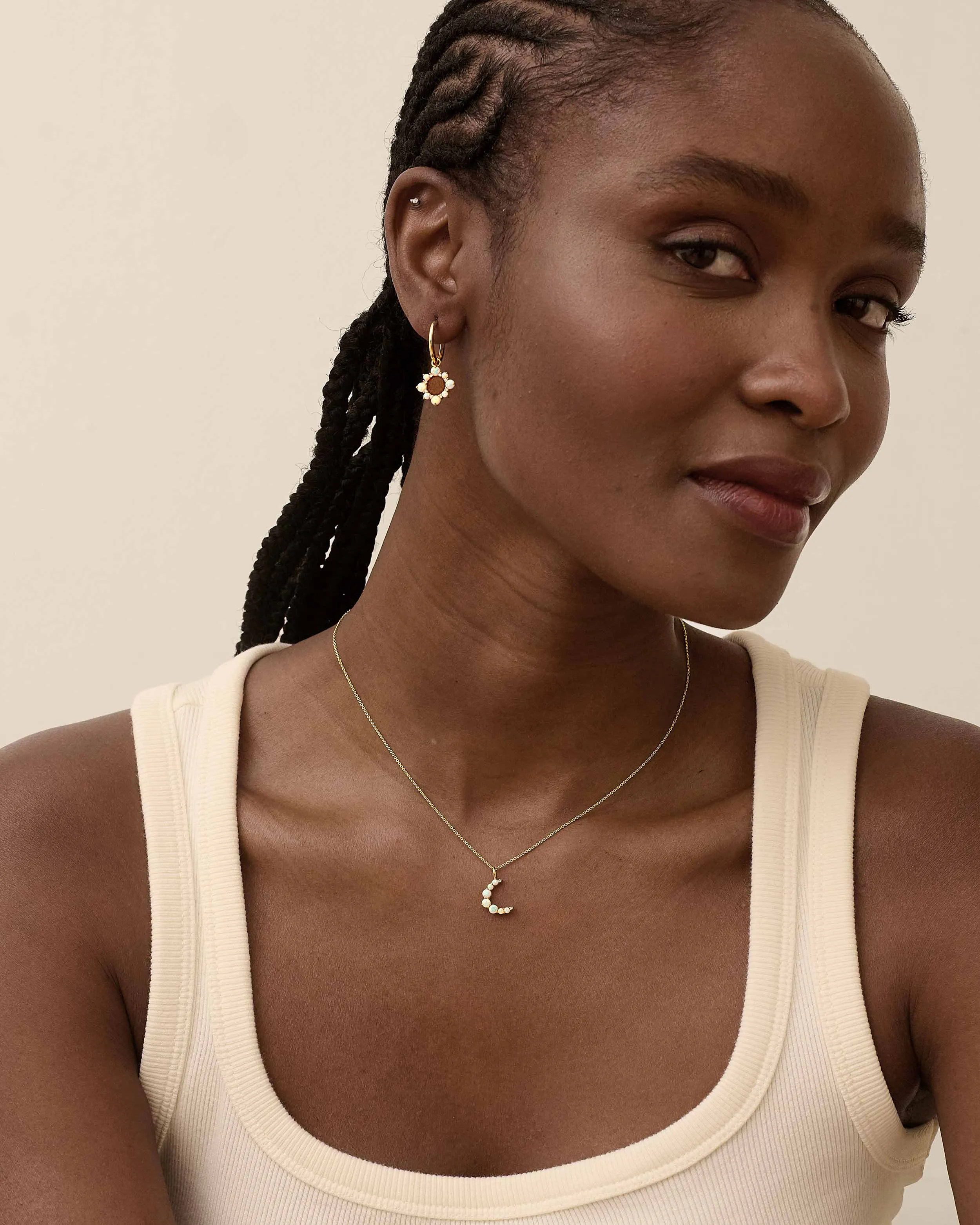 Solar Opal Drop Earring