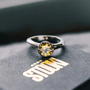 Solar Yellow Gemstone Cocktail Ring
