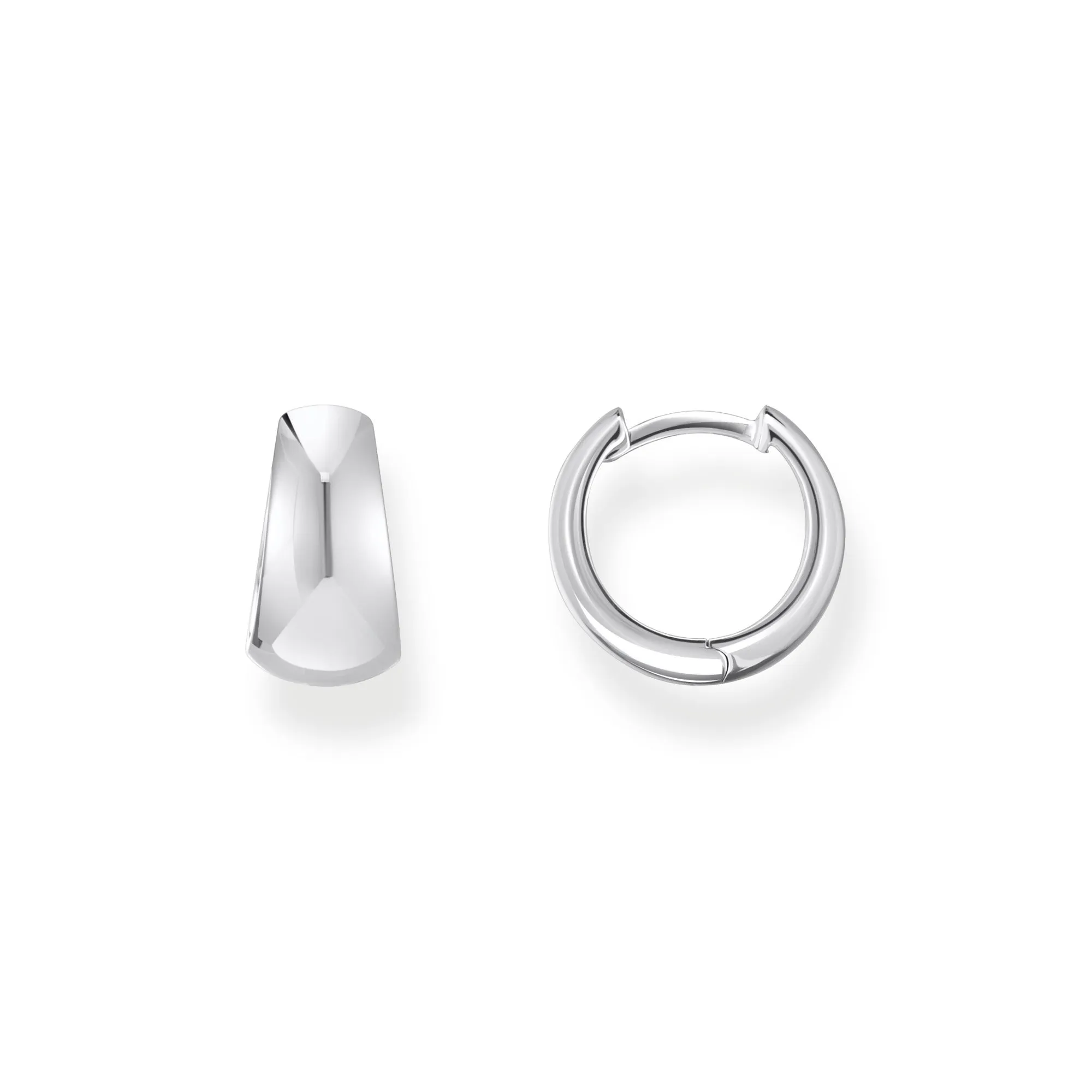 Sterling Silver Bold Elegance Trapezoidal Shaped Hoop Earrings CR740-001-21