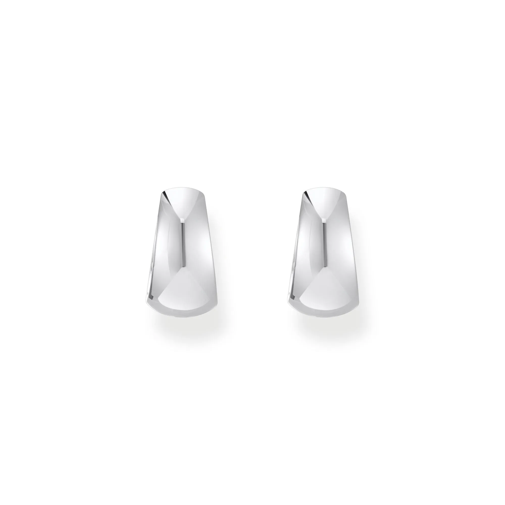 Sterling Silver Bold Elegance Trapezoidal Shaped Hoop Earrings CR740-001-21