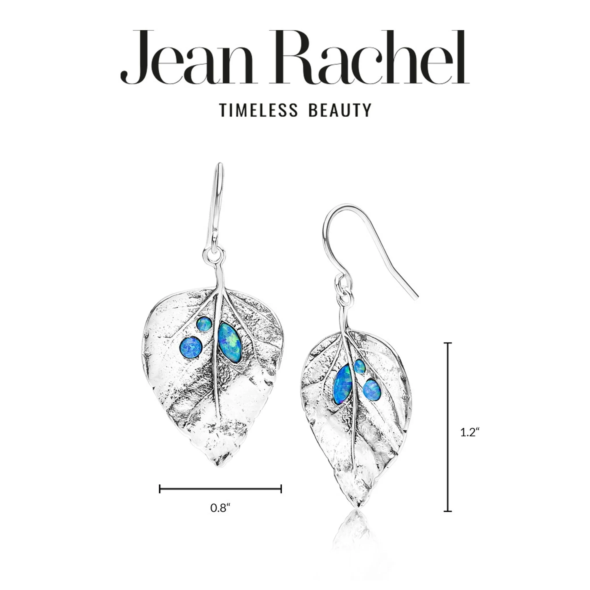 Sterling Silver Opal Leaf Earrings